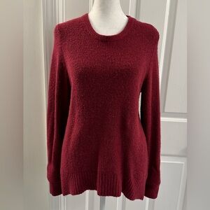 J Crew Womens Oversized Crewneck Super Soft Yarn Sweater Berry Red Alpaca Size S